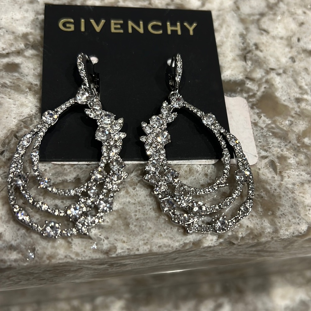 Givenchy NWT Pavé CZ Dangle Chandelier Earrings